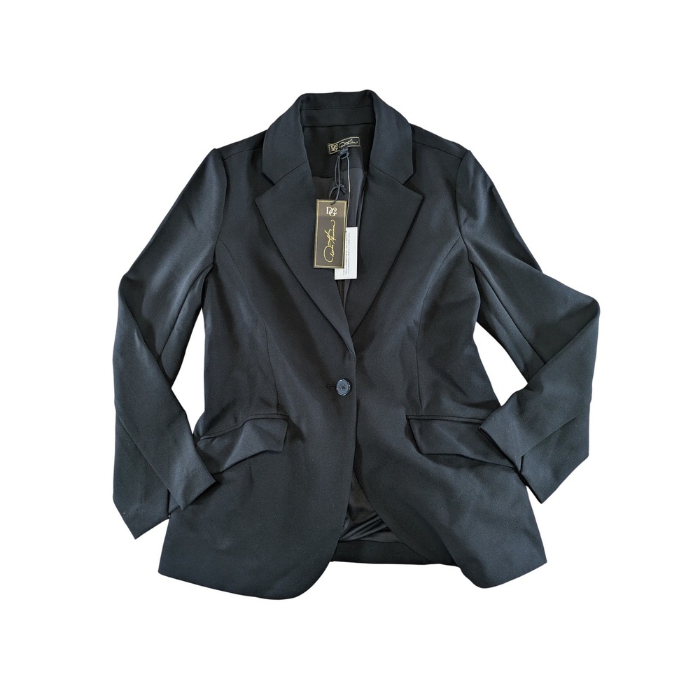 Diane Gilman DG2 Black Single Button Tailored Blazer XS New With Tags Career